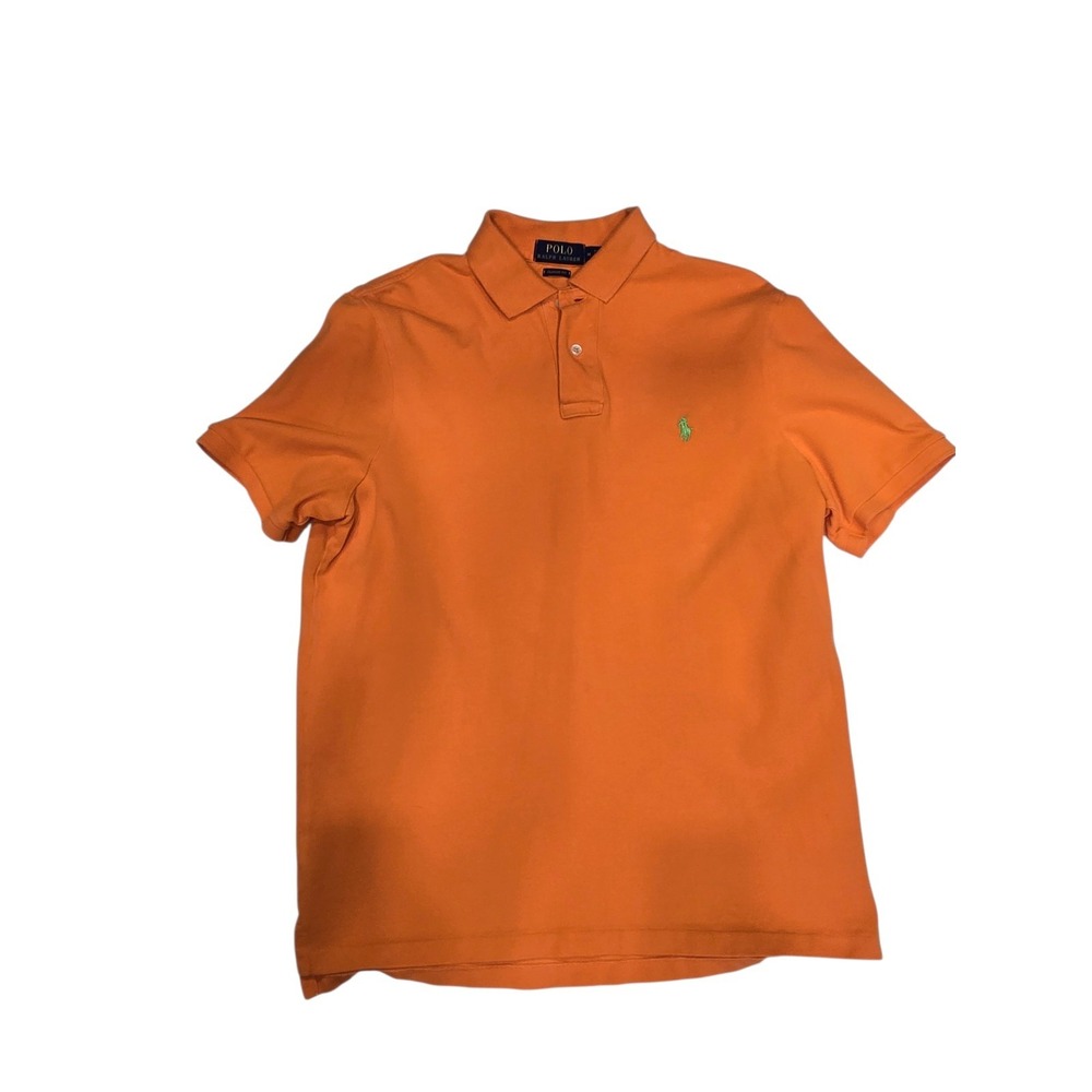 Polo Ralph Lauren‎ Men's Polo Shirt Size M Classic Fit Orange Short Sleeve...